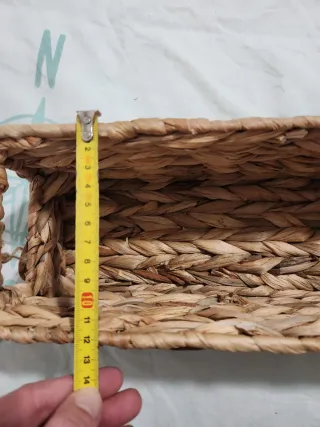 Cesta rectangular de mimbre