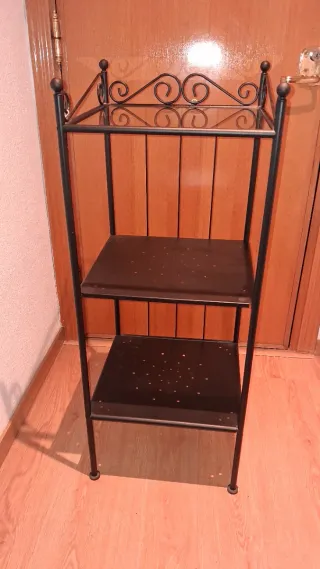 Estantería forja 3 baldas cristal