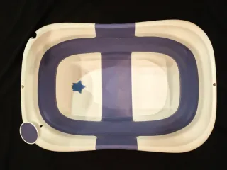 Bañera Plegable Bebé Azul y Blanca