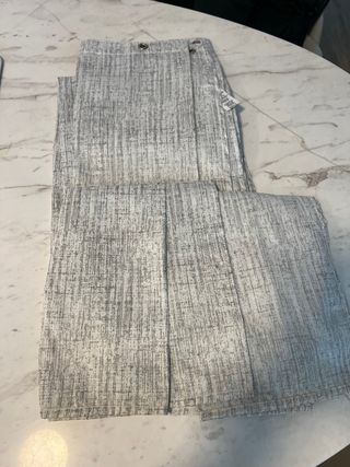 Cortina de ducha algodón gris lavable con riel