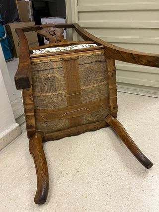 2 Sillas Vintage de Comedor Madera Tapizadas