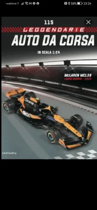 Auto da Corsa McLaren MCL38 Lando Norris 1:24