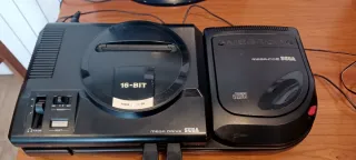Consola Sega Mega Drive Mega CD Negra