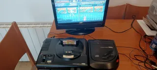 Consola Sega Mega Drive Mega CD Negra