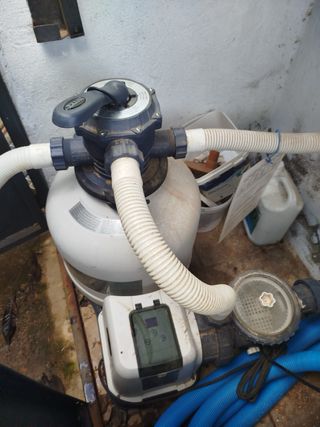 Piscina desmontable acero marrón