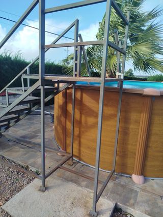 Piscina desmontable acero marrón