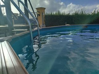 Piscina desmontable acero marrón