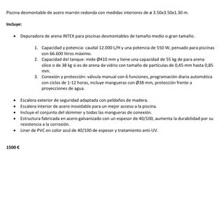 Piscina desmontable acero marrón