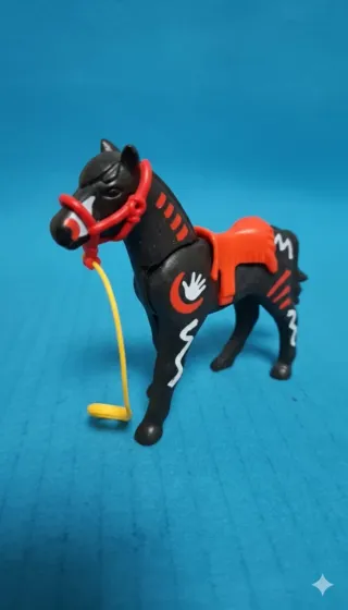 Caballo Playmobil Negro con Adornos