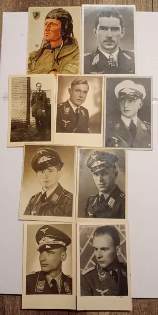 Militaria Cartões Postais Luftwaffe Ases dos Ares