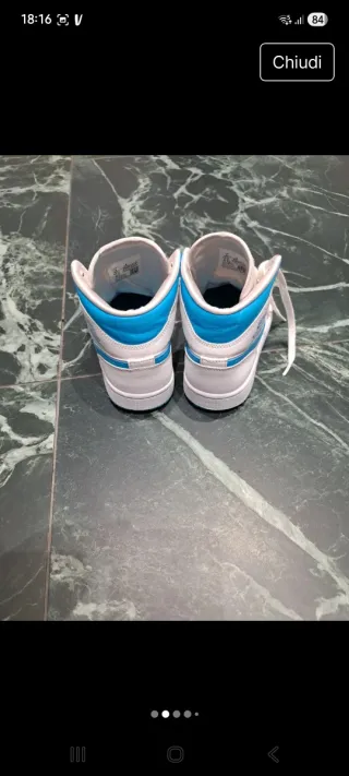 Nike Air Jordan 1 Mid Blu/Bianco Tg 39