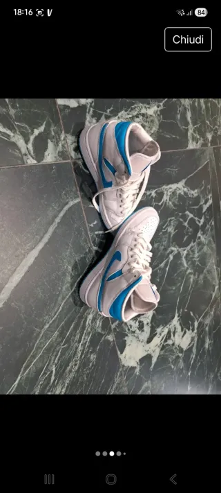 Nike Air Jordan 1 Mid Blu/Bianco Tg 39