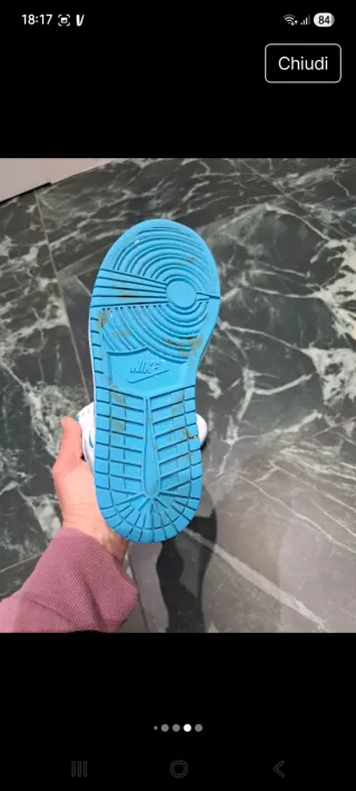 Nike Air Jordan 1 Mid Blu/Bianco Tg 39