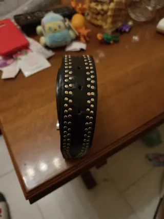 Cintura Frutta nera con borchie argento