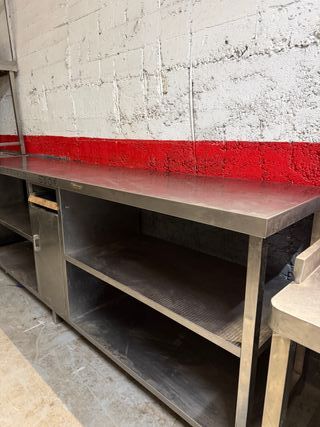 MUEBLE ALTO BARRA CAFE inoxidable industrial