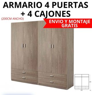 Armarios 4 puertas con 4 cajones
