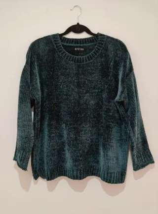 Jersey chenilla Stradivarius verde azulado