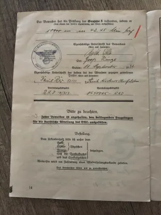 Militaria Distintivo Documento Reichssportabzeich