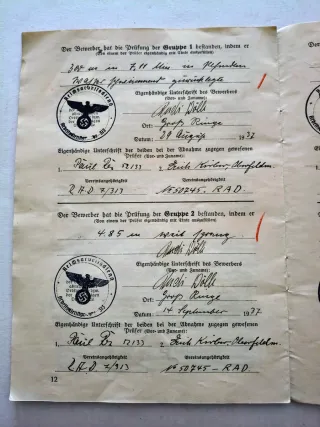 Militaria Distintivo Documento Reichssportabzeich