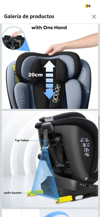 Silla de coche grupo 0-1-2-3 giratoria