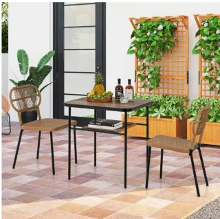 Conjunto Mesa y Sillas Jardín Ratán