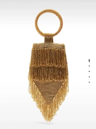 Bolso de fiesta Parfois con abalorios dorado