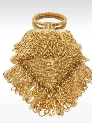 Bolso de fiesta Parfois con abalorios dorado