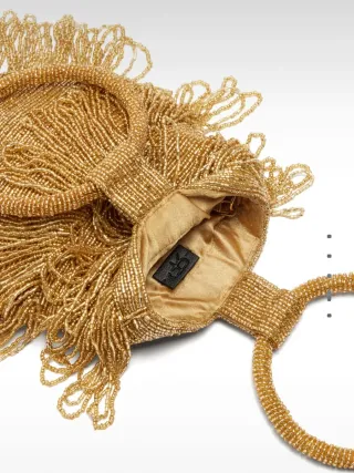 Bolso de fiesta Parfois con abalorios dorado