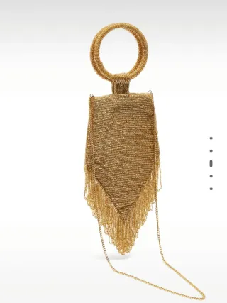 Bolso de fiesta Parfois con abalorios dorado