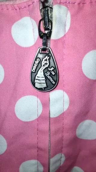 Traje Flamenca Niña Lunares Rosa Talla 2