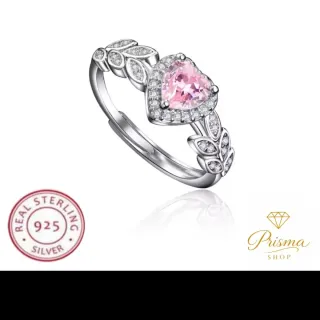 Anillo Corazón Rosa Plata Ley 925 Ajustable