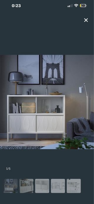 Mueble blanco puertas correderas cristal