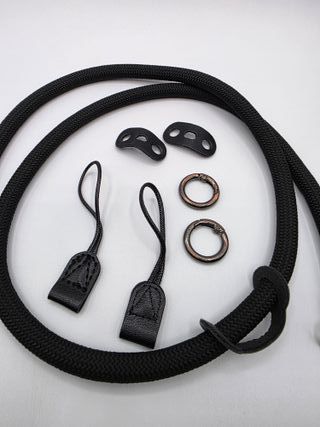 Alça de Câmera Corda Preta com Acessórios