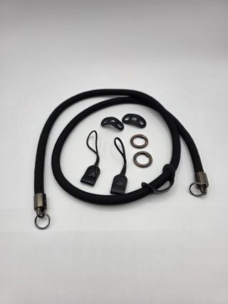 Alça de Câmera Corda Preta com Acessórios