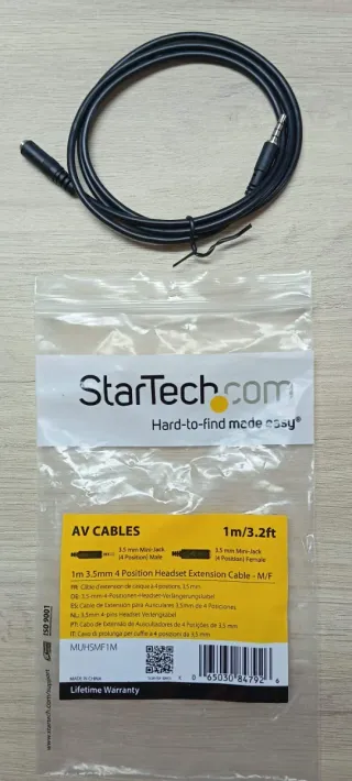 Cable Extensión StarTech.com 1m Negro
