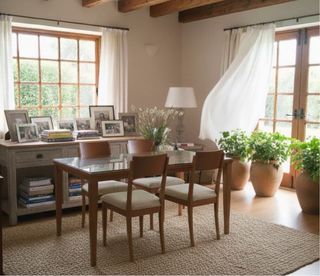 Conjunto 4 sillas madera maciza castaño