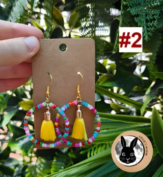 Pendientes Aro Cuentas Verano Multicolor
