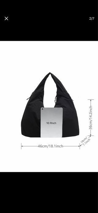 Bolso casual drapeado negro