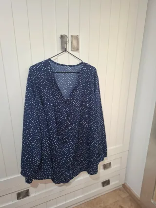 Camisa T.6XL Estampado Puntos Azul