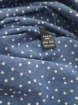 Camisa T.6XL Estampado Puntos Azul