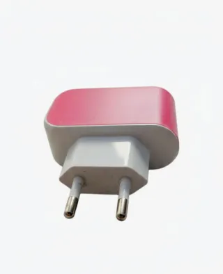 Cargador Triple USB Rosa/Blanco