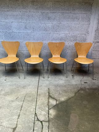 SET 4 SEDIE VINTAGE LEGNO CURVATO FAGGIO STILE