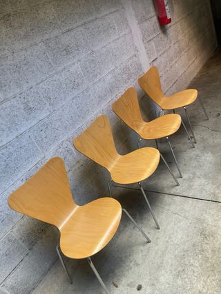 SET 4 SEDIE VINTAGE LEGNO CURVATO FAGGIO STILE