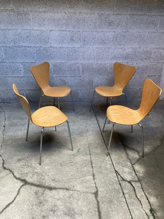 SET 4 SEDIE VINTAGE LEGNO CURVATO FAGGIO STILE