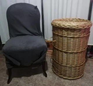 Cesto Mimbre Grande con Tapa