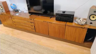 Mueble de salón nogal macizo 322cm