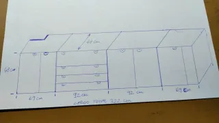 Mueble de salón nogal macizo 322cm