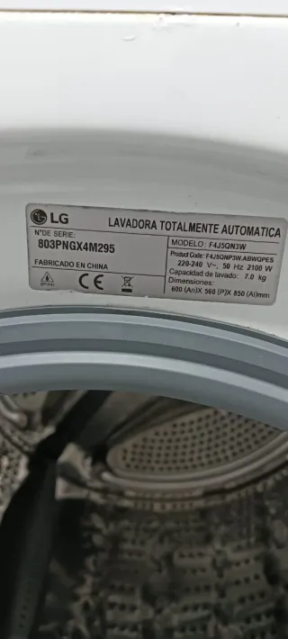 Lavadora LG Direct Drive 7 kg ENERGÍA A+++