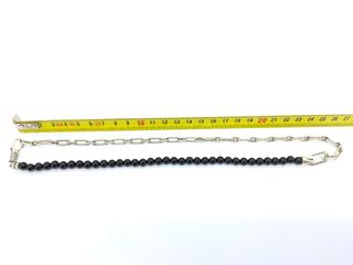 cadena plata 925mm con onix 23cm