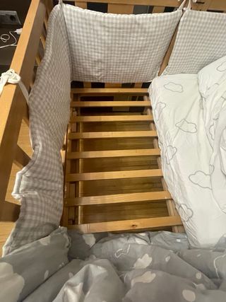 Cuna gemelar de madera